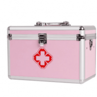 厂家直销新品粉色家用医疗箱 手提铝合金11寸医药箱