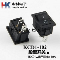 直销KCD1弯脚船型开关尺寸15*21三档3脚 翘板电源开关