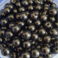 4毫米带釉黑色锗石珠DIY托玛琳圆珠会销专用大量供应