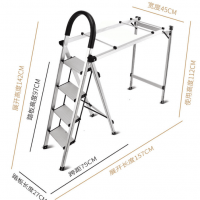 多功能梯子家用折叠晾衣架两用梯子人字梯加厚铝合金四步楼梯