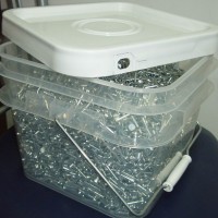 江苏常州阳明塑料包装桶定制半透明桶-透明8L截齿铁钉方形盒